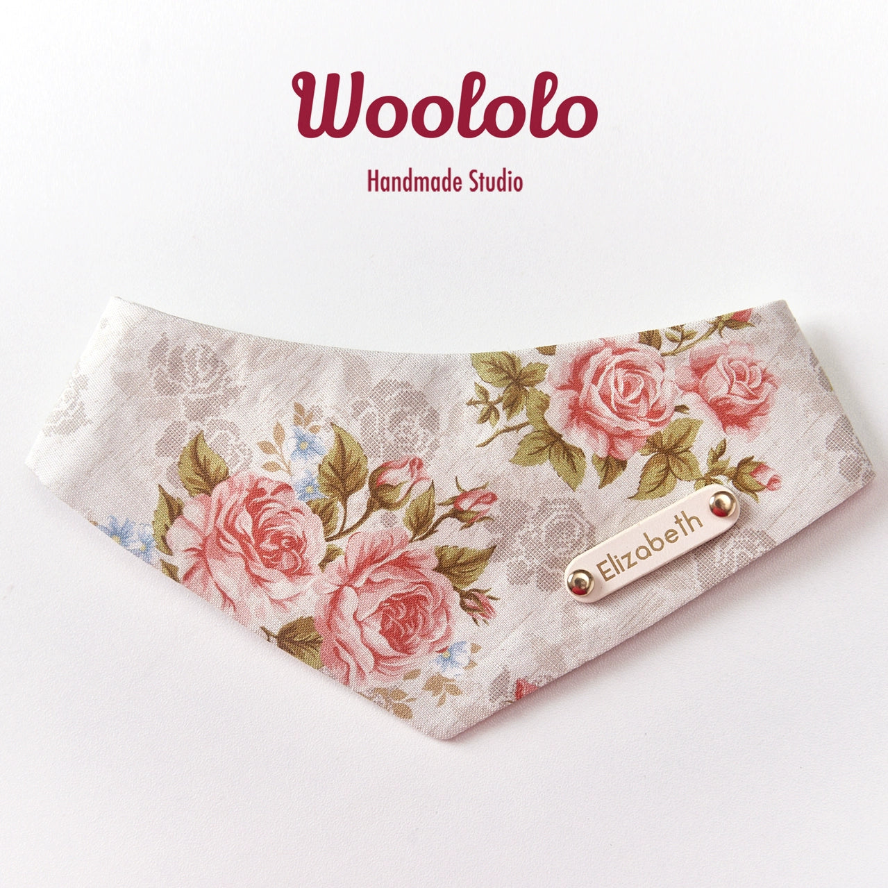 ♥Vintage Roses♥ Pure Cotton Bib & Triangular Scarf for Cats & Dogs, Hand-made