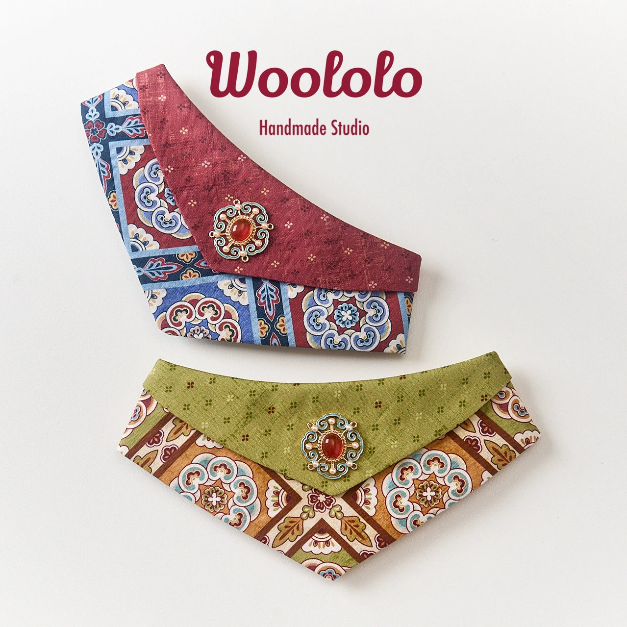 ♥Dunhuang Caisson♥ Neo-Chinese Style Drool Bib for Cats and Dogs, Hand-made