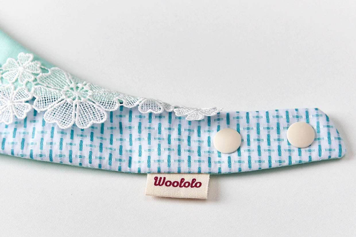 ♥Icy Mint♥ Pure Cotton Triangular Drool Bib & Scarf for Dogs & Cats,Hand-made/Customized Name Tag