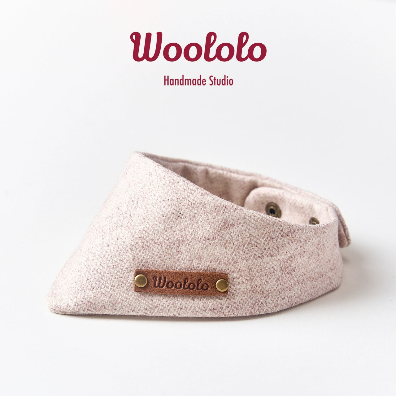 ♥65% Wool Blend♥ Oat Latte Drool Bib & Triangular Scarf for Cats & Dogs,Hand-made/Customized Name Tag