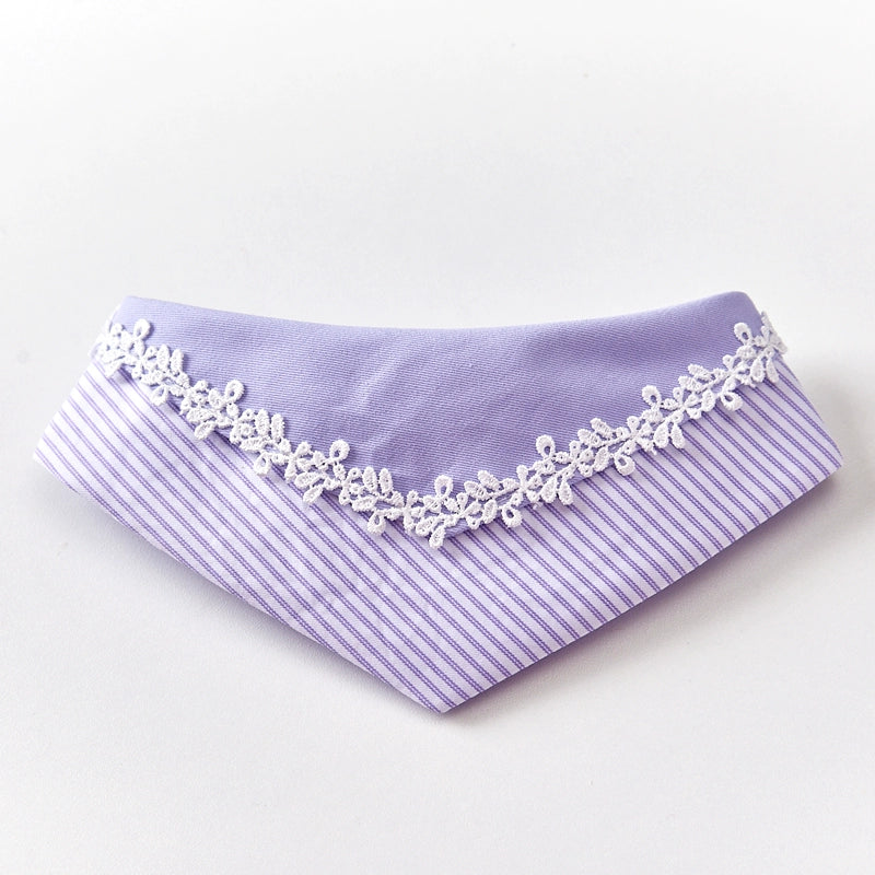 ♥Provence Lavender♥Romantic Purple like Taro Cream-Silky Cotton Triangular Drool Bib for Cats & Dogs,Handmade/Customizable Name Tag