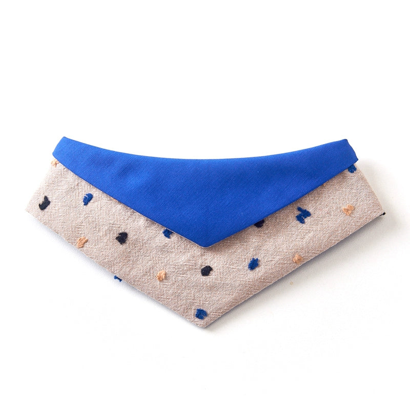 ♥I'm a Smurf~♥ Triangular Neckerchiefs for Cats and Dogs, Autumn and Winter Linen with Jacquard Patterns, Customizable Name Tag/Hand-made
