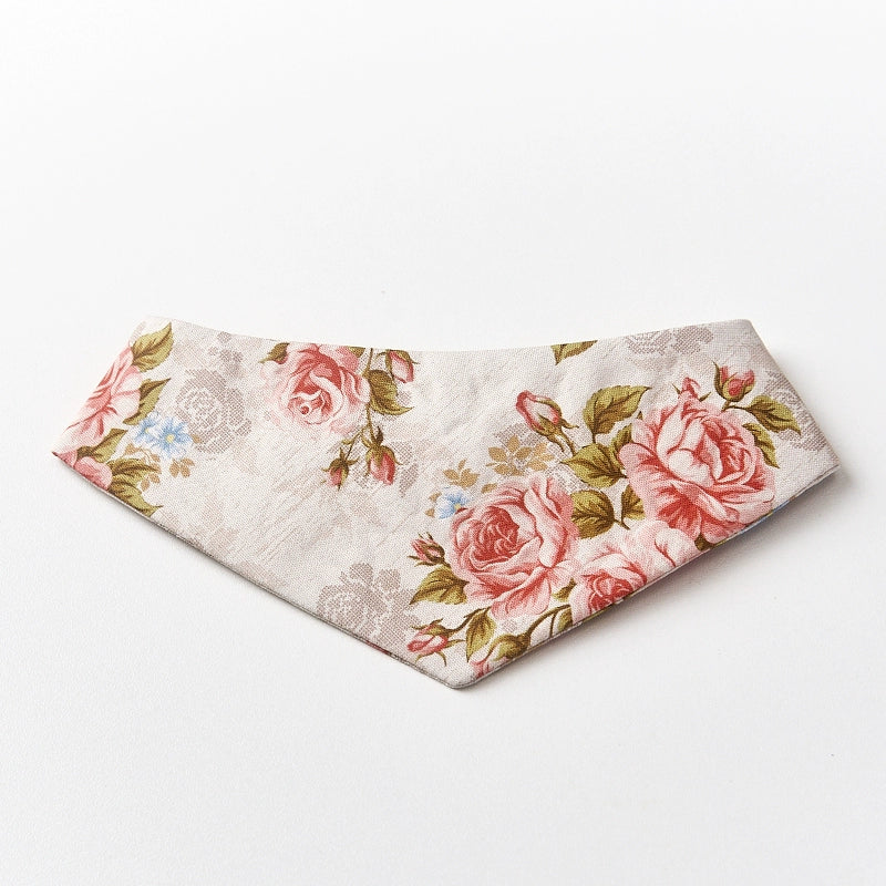 ♥Vintage Roses♥ Pure Cotton Bib & Triangular Scarf for Cats & Dogs, Hand-made