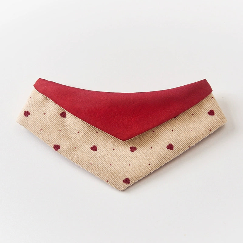 ♥My Heart Barks~♥
Christmas-themed custume corduroy bibs & scarf for cats and dogs with a heart pattern,Customizable name tag
