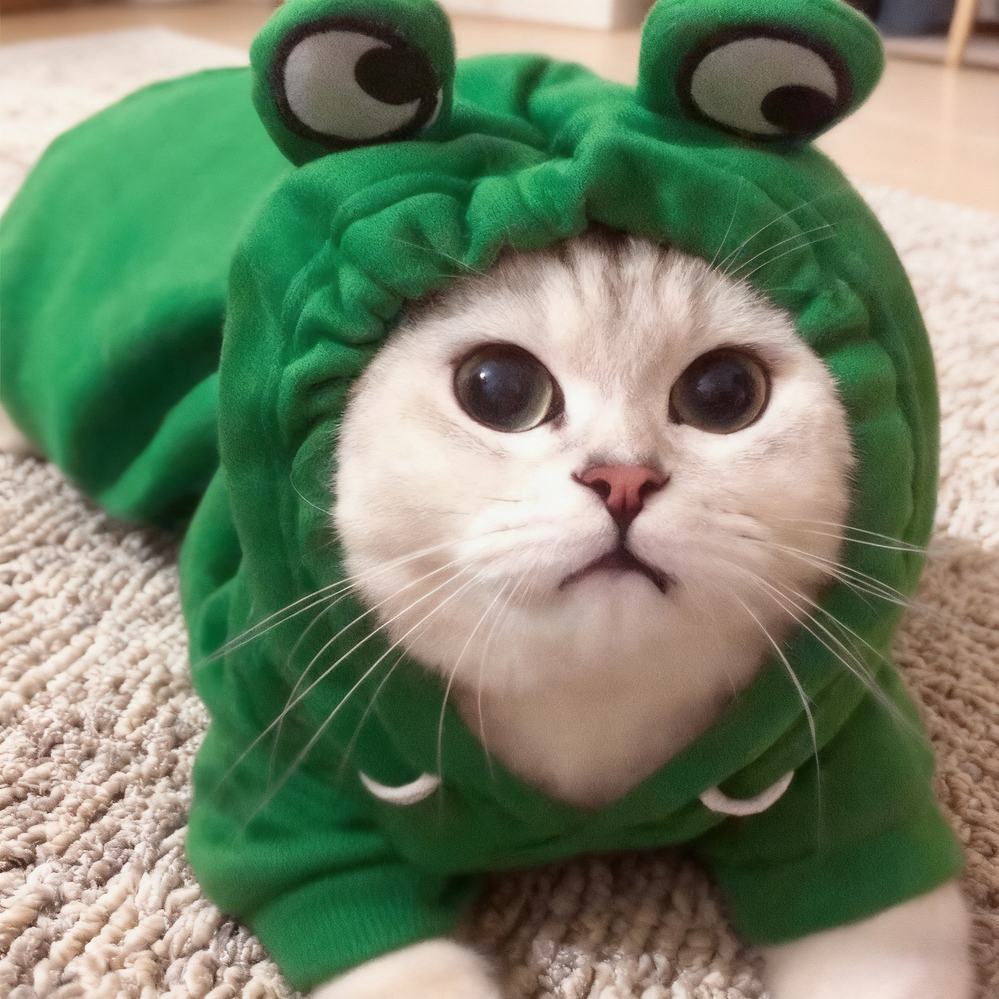 Dog Hoodie Basic Sweater Coat Cute - Frog Shape Warm Jacket Pet Cold Weather Clothes Outfit Outerwear for Cats Puppy Small Medium Dogs