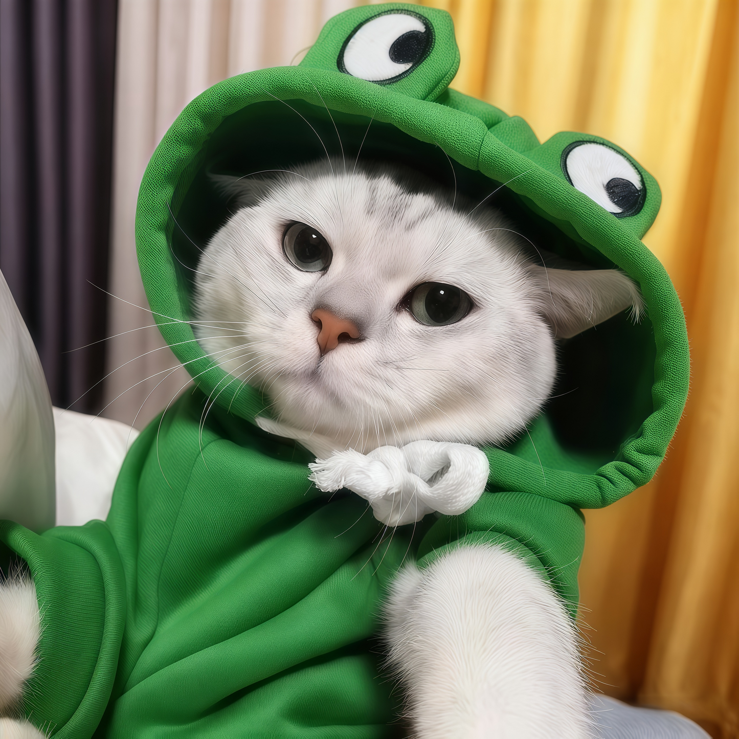 Dog Hoodie Basic Sweater Coat Cute - Frog Shape Warm Jacket Pet Cold Weather Clothes Outfit Outerwear for Cats Puppy Small Medium Dogs