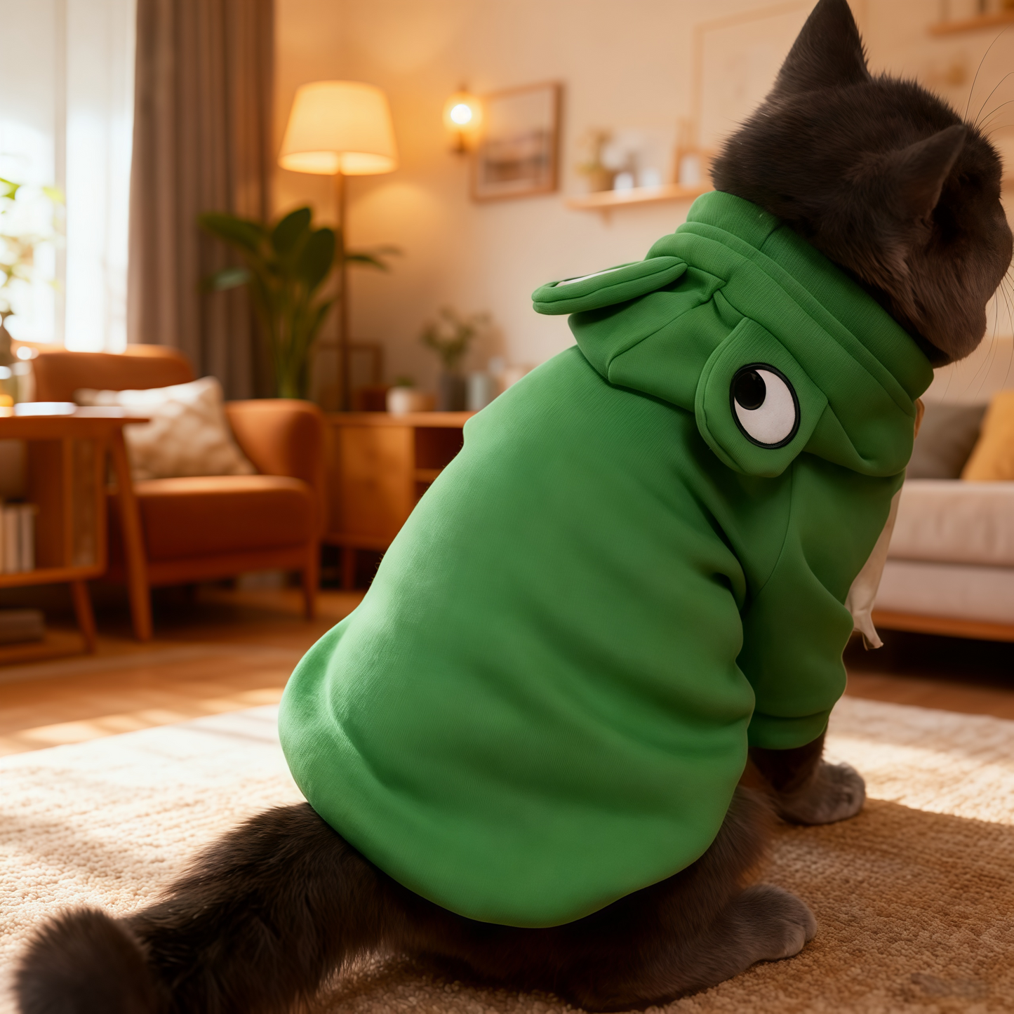 Dog Hoodie Basic Sweater Coat Cute - Frog Shape Warm Jacket Pet Cold Weather Clothes Outfit Outerwear for Cats Puppy Small Medium Dogs