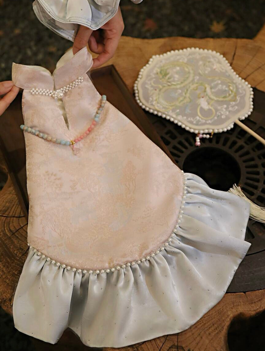 Go for a Picnic: Neo-Chinese Style clothes for dogs and cats, hand-made/party/outing outfit