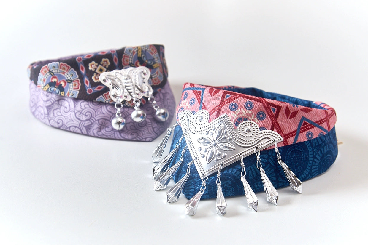Miao ethnic: Neo-Chinese style costume bandanas, triangular scarves, accessory and collar for dogs & cats, handmade