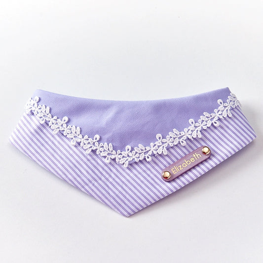 Provence Lavender: Romantic Purple like Taro Cream-Silky Cotton costume bandanas, triangular scarves, accessory and collar for cats & dogs,handmade/customizable name tag