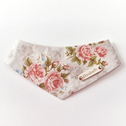 Vintage Roses:  Pure Cotton costume bandanas, triangular scarves, accessory and collar for dogs & cats, handmade