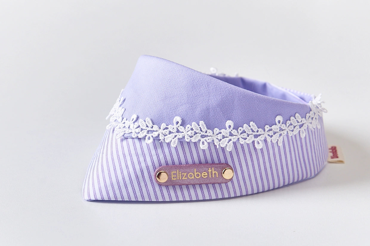 Provence Lavender: Romantic Purple like Taro Cream-Silky Cotton costume bandanas, triangular scarves, accessory and collar for cats & dogs,handmade/customizable name tag