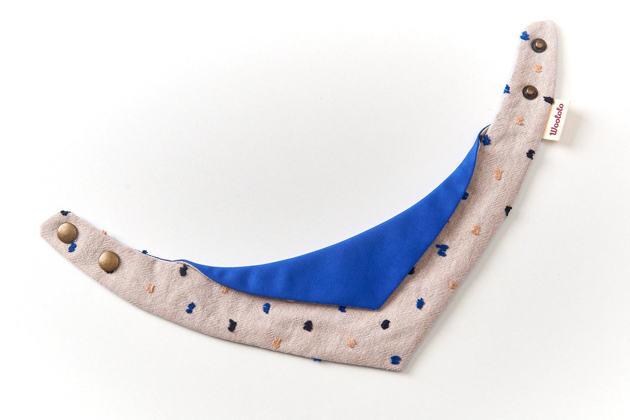 ♥I'm a Smurf~♥ Triangular Neckerchiefs for Cats and Dogs, Autumn and Winter Linen with Jacquard Patterns, Customizable Name Tag/Hand-made
