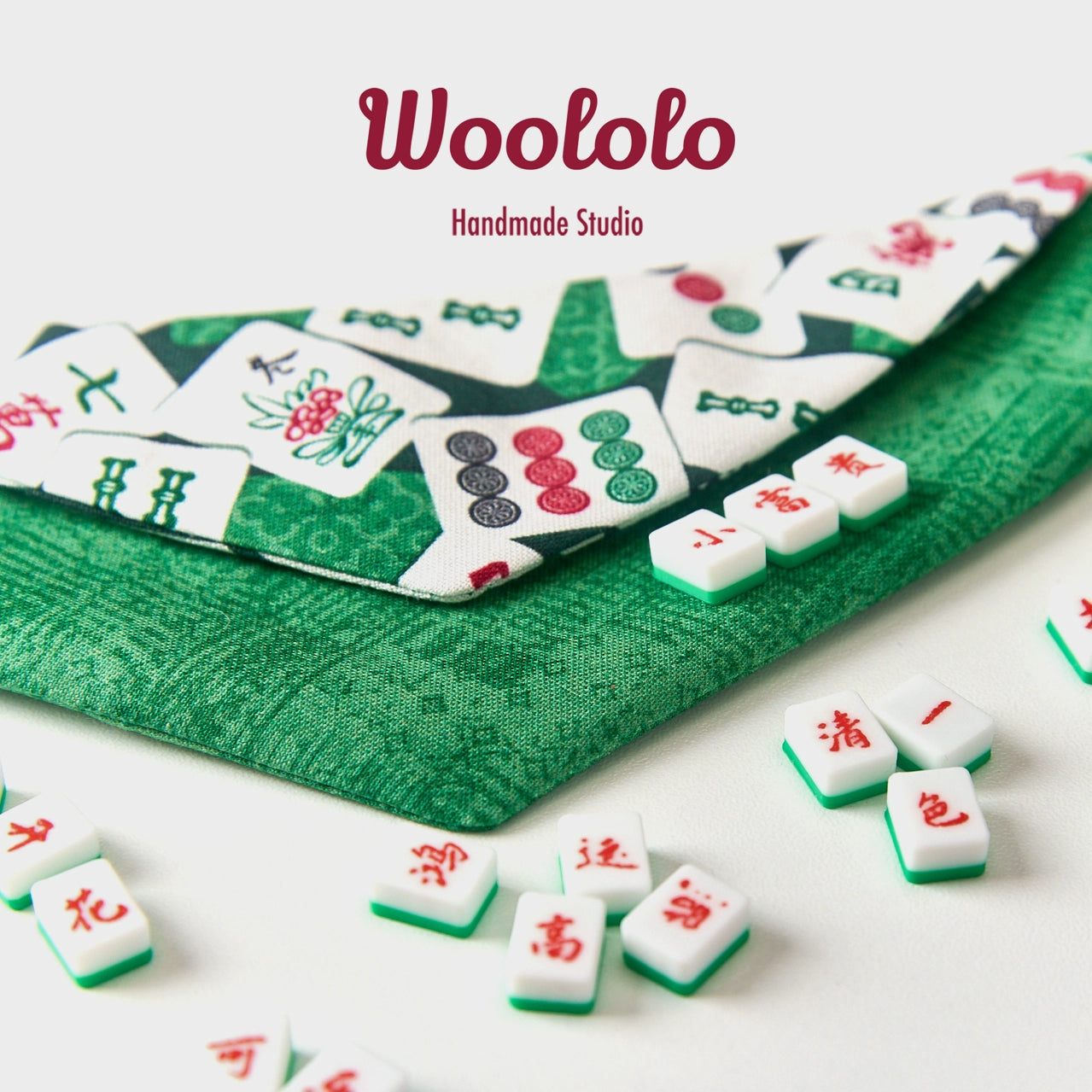 ♥Chinese Mahjong♥ Triangular Scarves with Saliva Towels, Hand-made/Customizable 3D-printed Pet Name Tag
