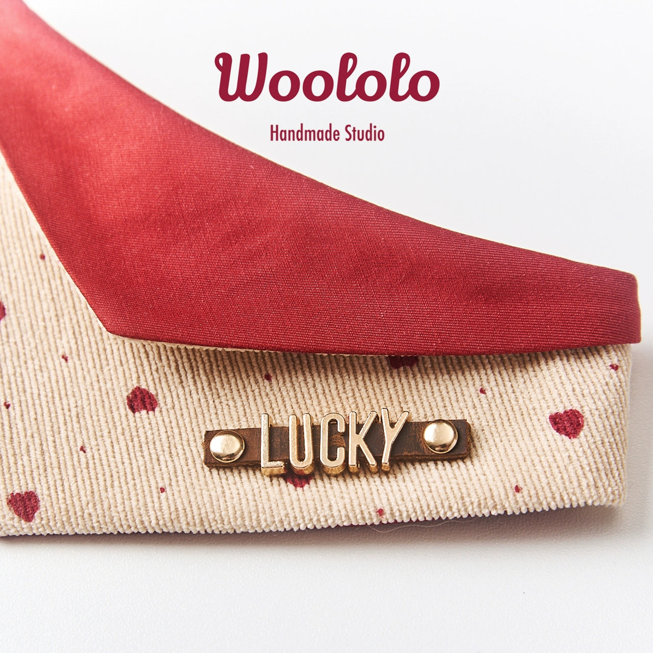 ♥My Heart Barks~♥
Christmas-themed custume corduroy bibs & scarf for cats and dogs with a heart pattern，Customizable name tag