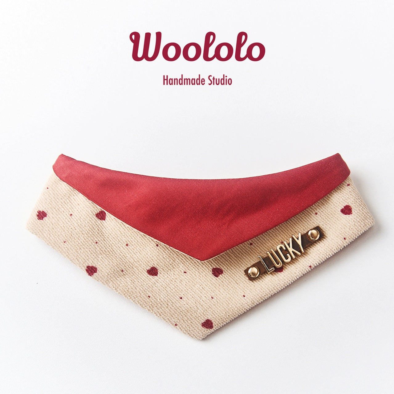 ♥My Heart Barks~♥
Christmas-themed custume corduroy bibs & scarf for cats and dogs with a heart pattern，Customizable name tag